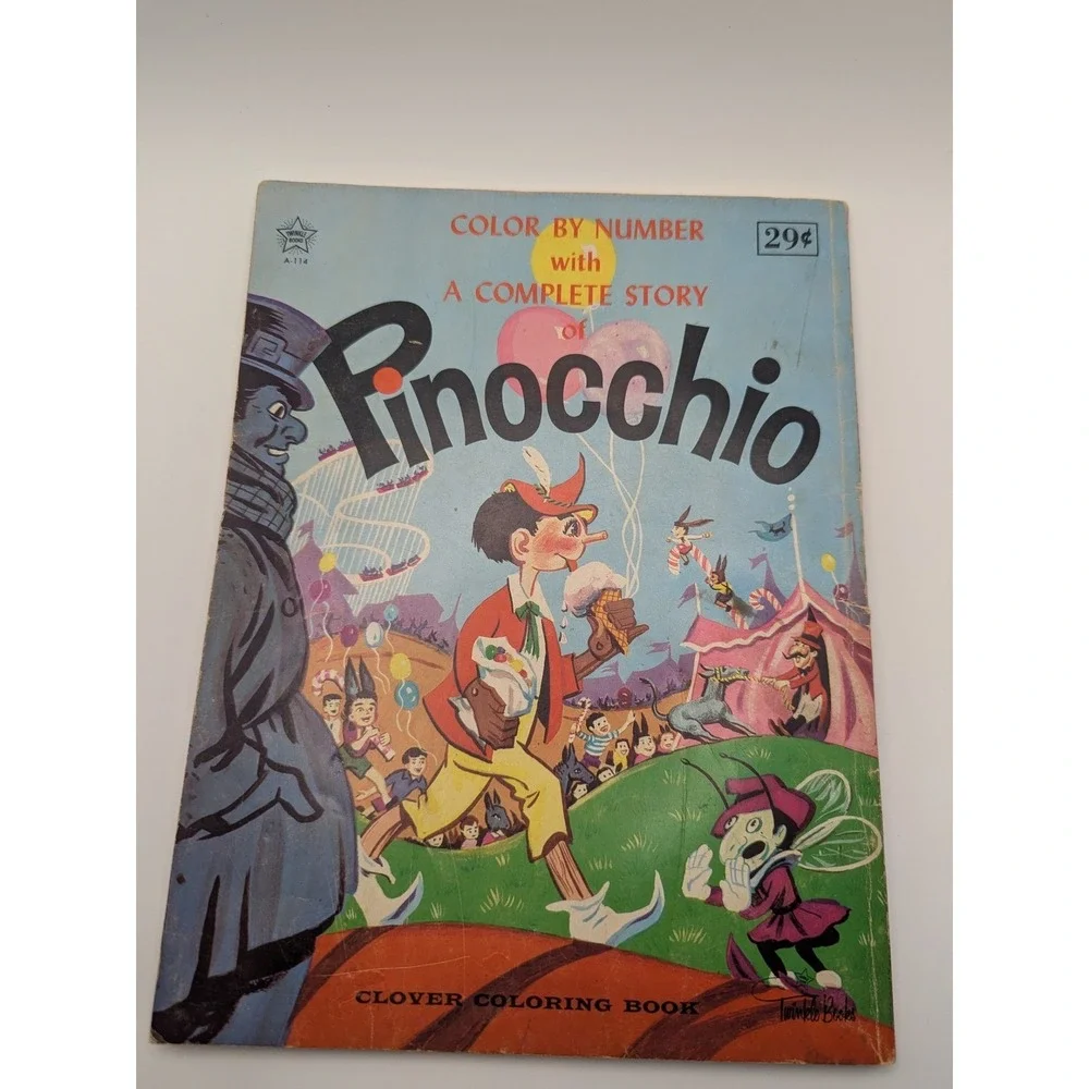 Vintage Pinocchio Color By Number Book Complete Story Clover‎ Coloring Pages